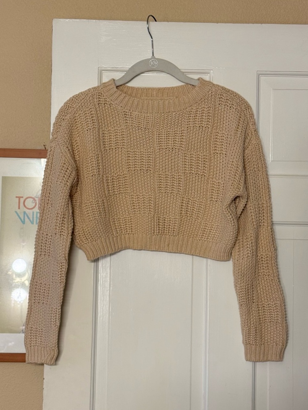 Khaki knit crop sweater